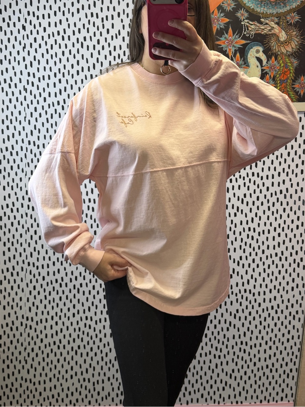 Spirit Jersey pink flamingo Rainforest Cafe Long Sleeve Shirt medium